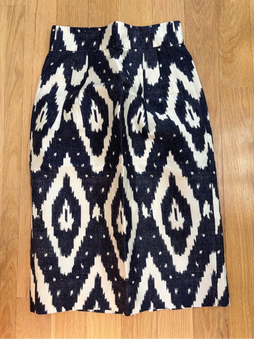 J. Crew Navy and White Printed Skirt